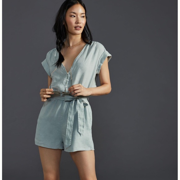 cloth & stone Pants - Anthropologie Cloth & Stone cap-sleeve romper.